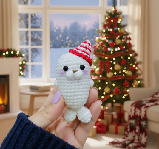 Cute Christmas Seal Amigurumi – Easy Crochet Pattern (PDF)