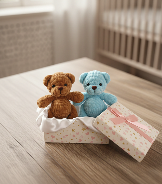 Mini Teddy Bear Crochet Pattern, Amigurumi Keychain Plush Toy (PDF)