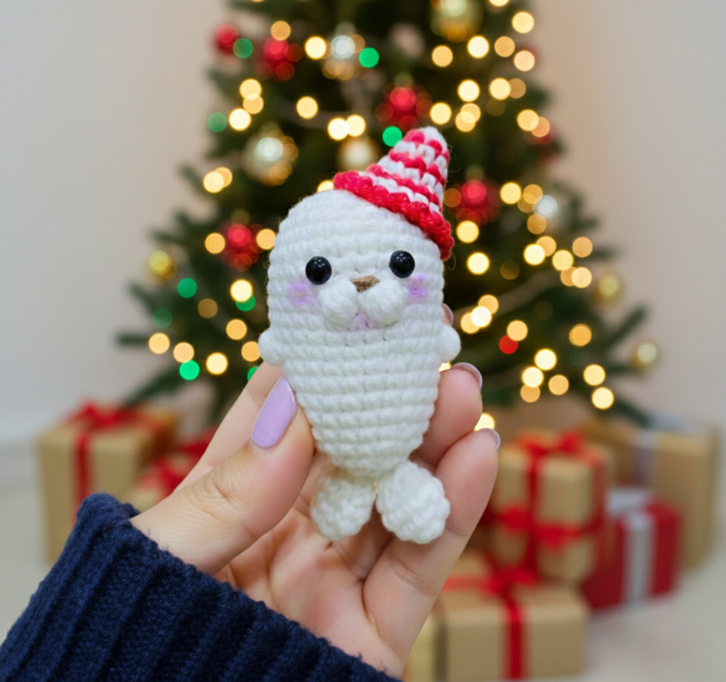 Cute Christmas Seal Amigurumi – Easy Crochet Pattern (PDF)